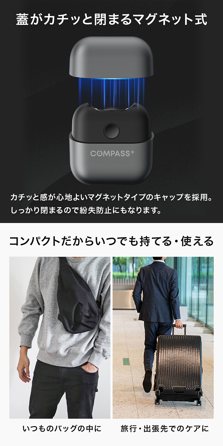 マグネット式キャップ採用