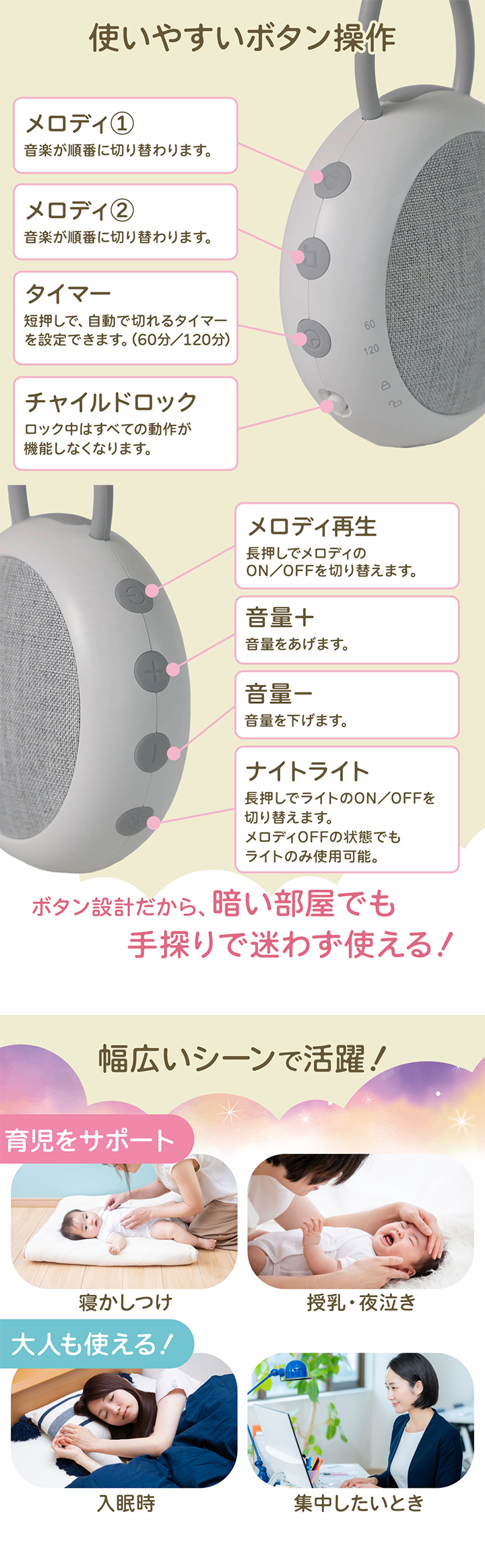 使いやすいボタン