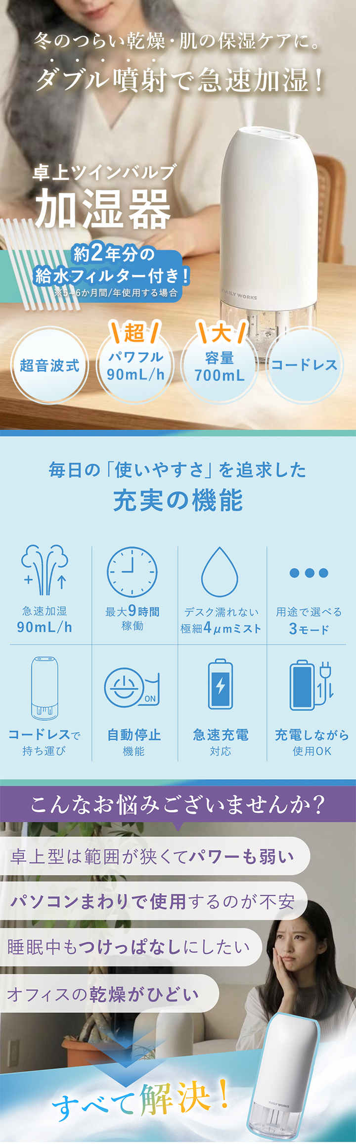 ツインバルブ加湿器
