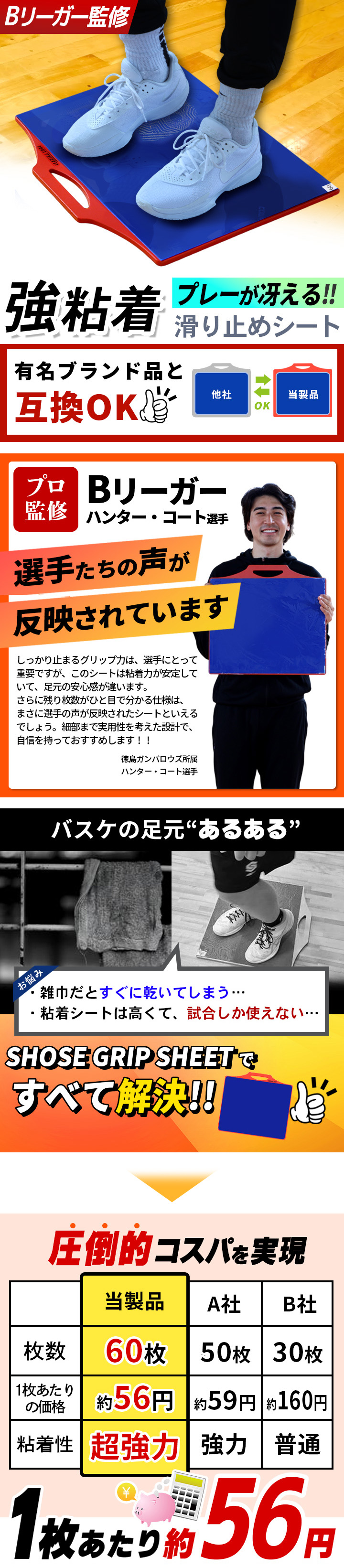 シューダスター シューグリップ 粘着シート