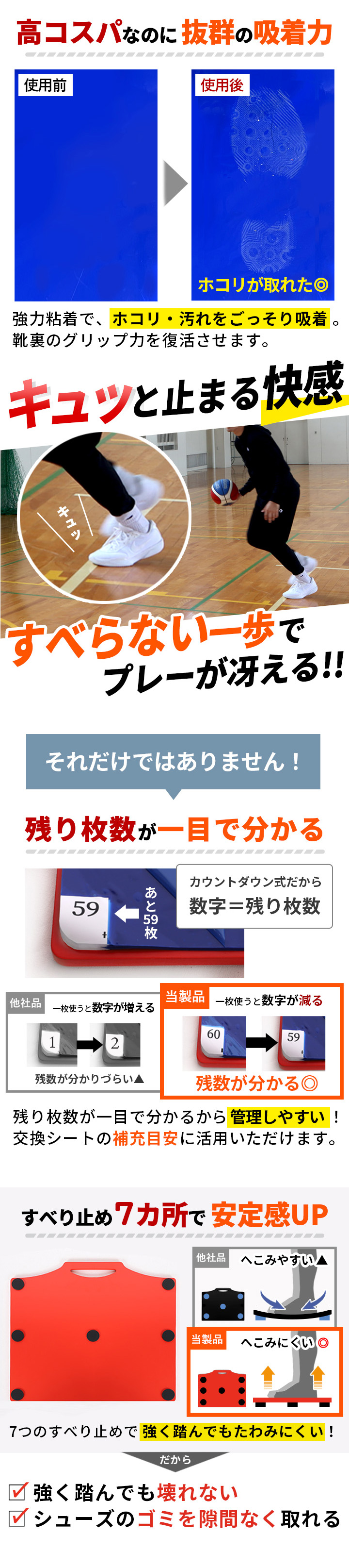 シューダスター シューグリップ 粘着シート