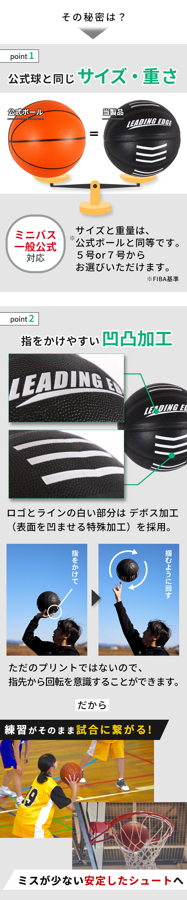 シュート練習 バスケットボール