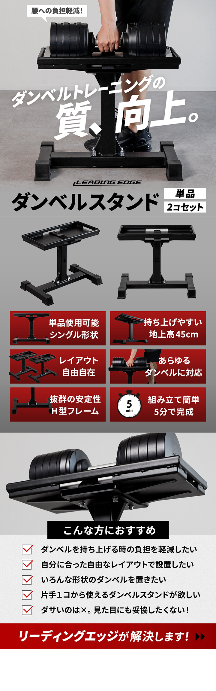 リーディングエッジ ダンベルスタンド　セパレート