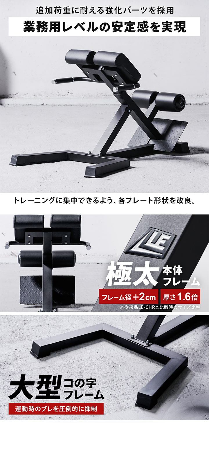 業務用レベルの安定感を実現したフレーム