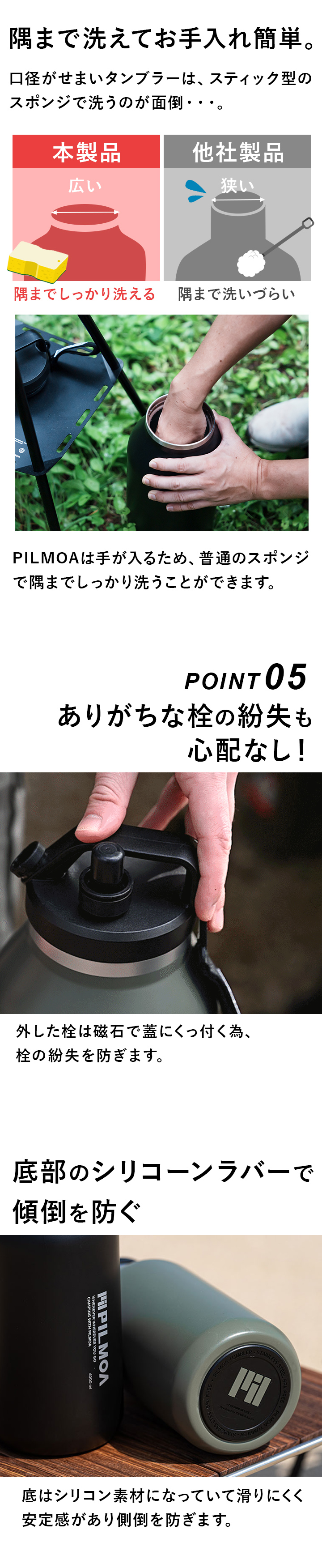 栓の紛失もしんぱいなし！