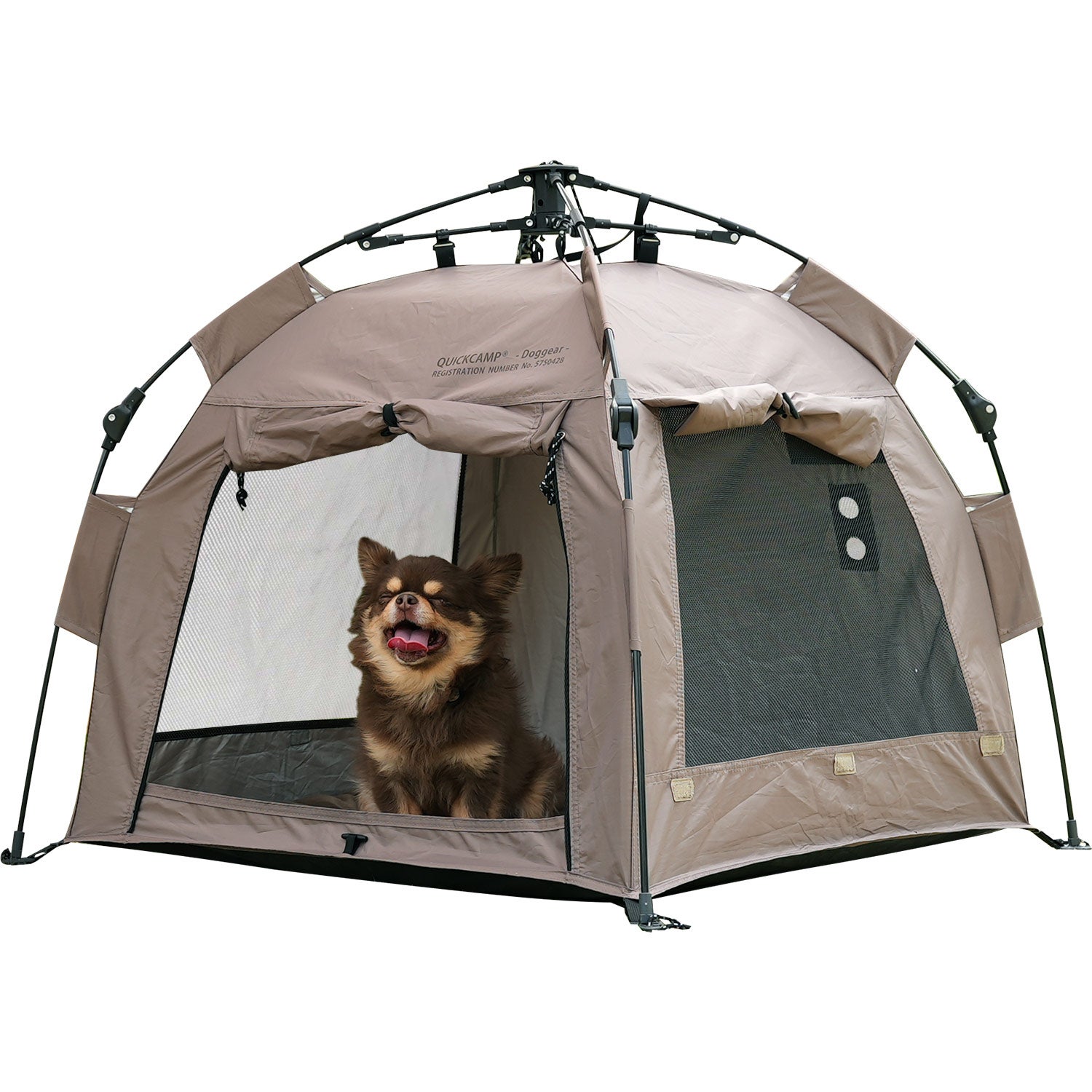 ドッグテント ワンタッチ ペット用 犬小屋 サンド INNU-PT75 SD