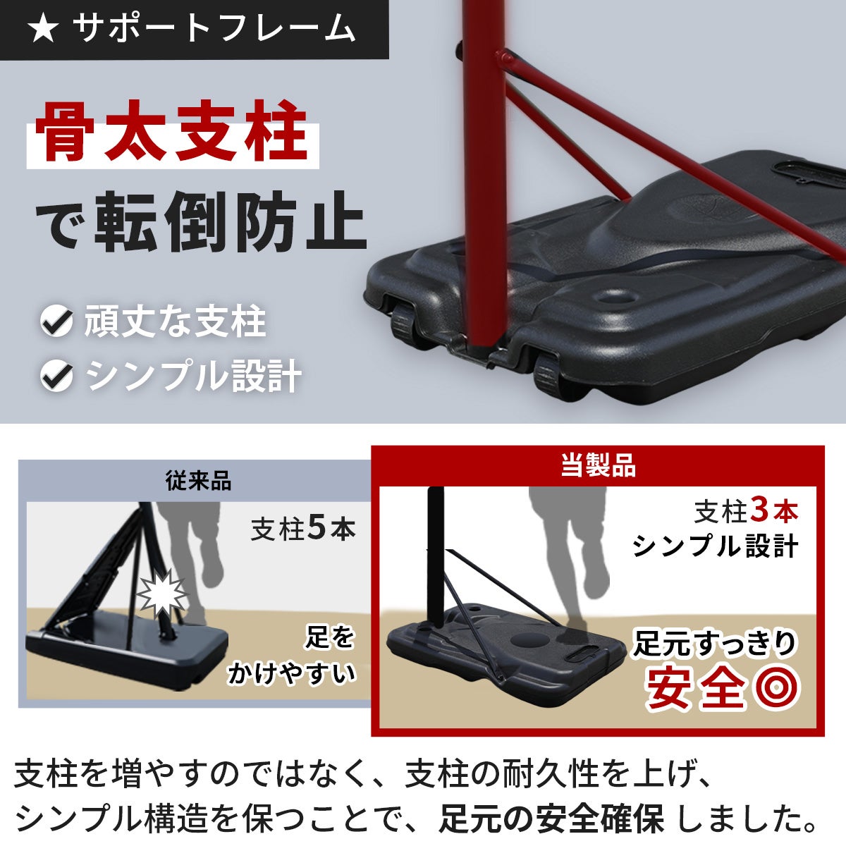 リーディングエッジ バスケットゴール DX ブラック LE-BS305DX 家庭用