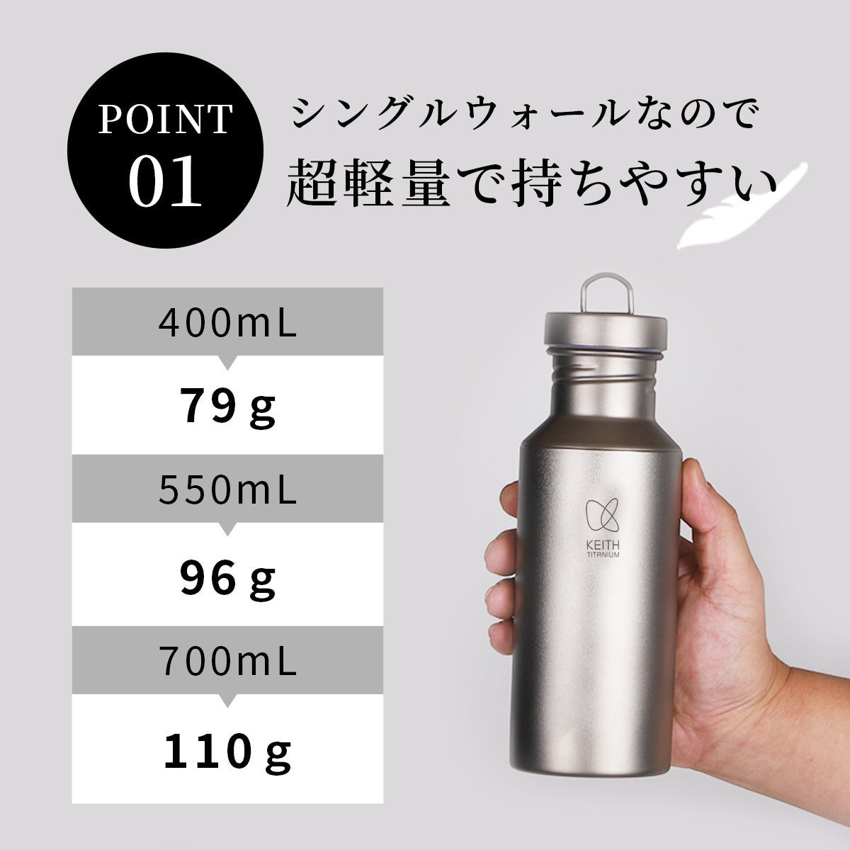新品。純チタンボトル 純チタンボトル 550ml 水筒 Ti3031 | YOCABITO スポーツ＆レジャー専門店