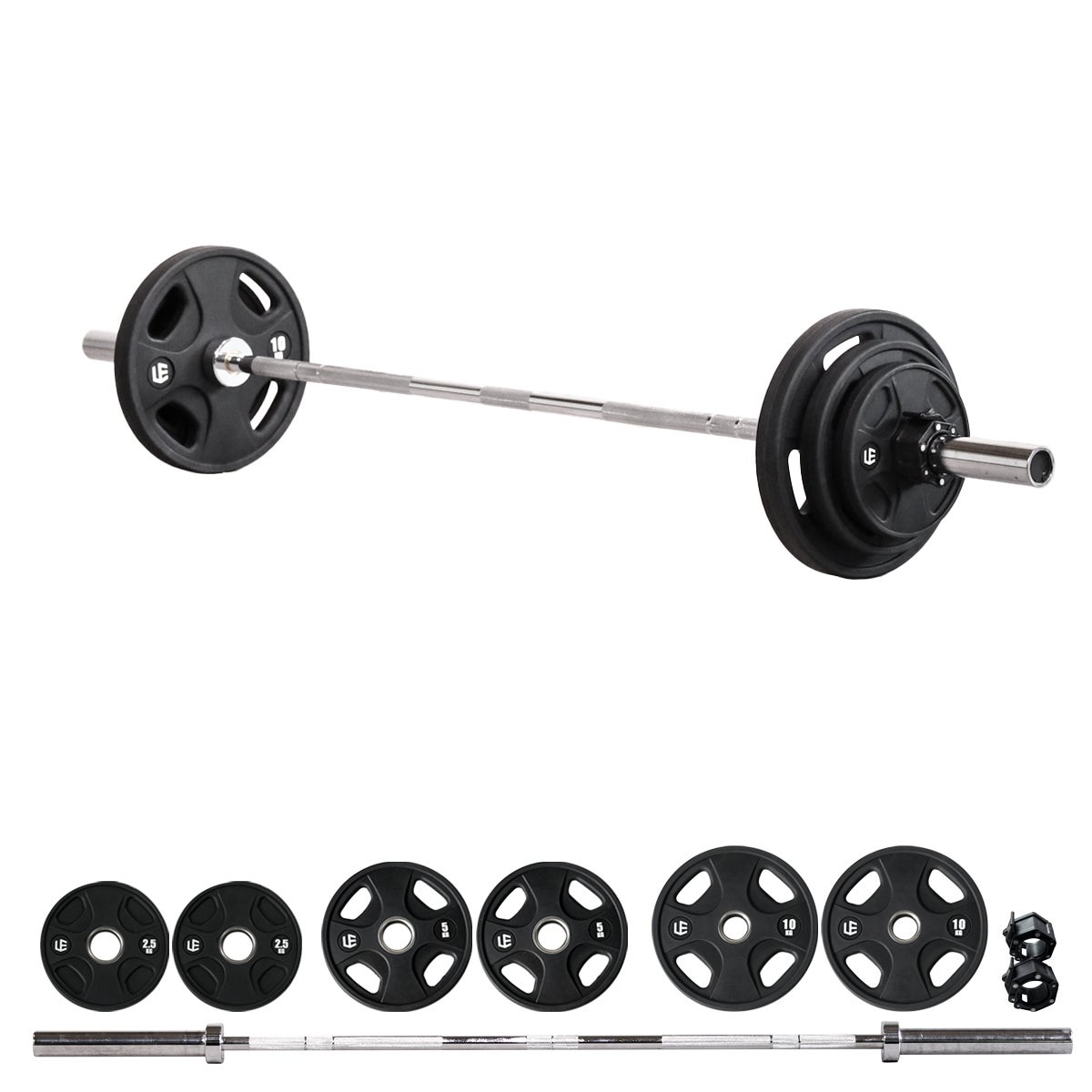 オリンピックバーベルセット 50kg バーベルプレート ＆ バーベル