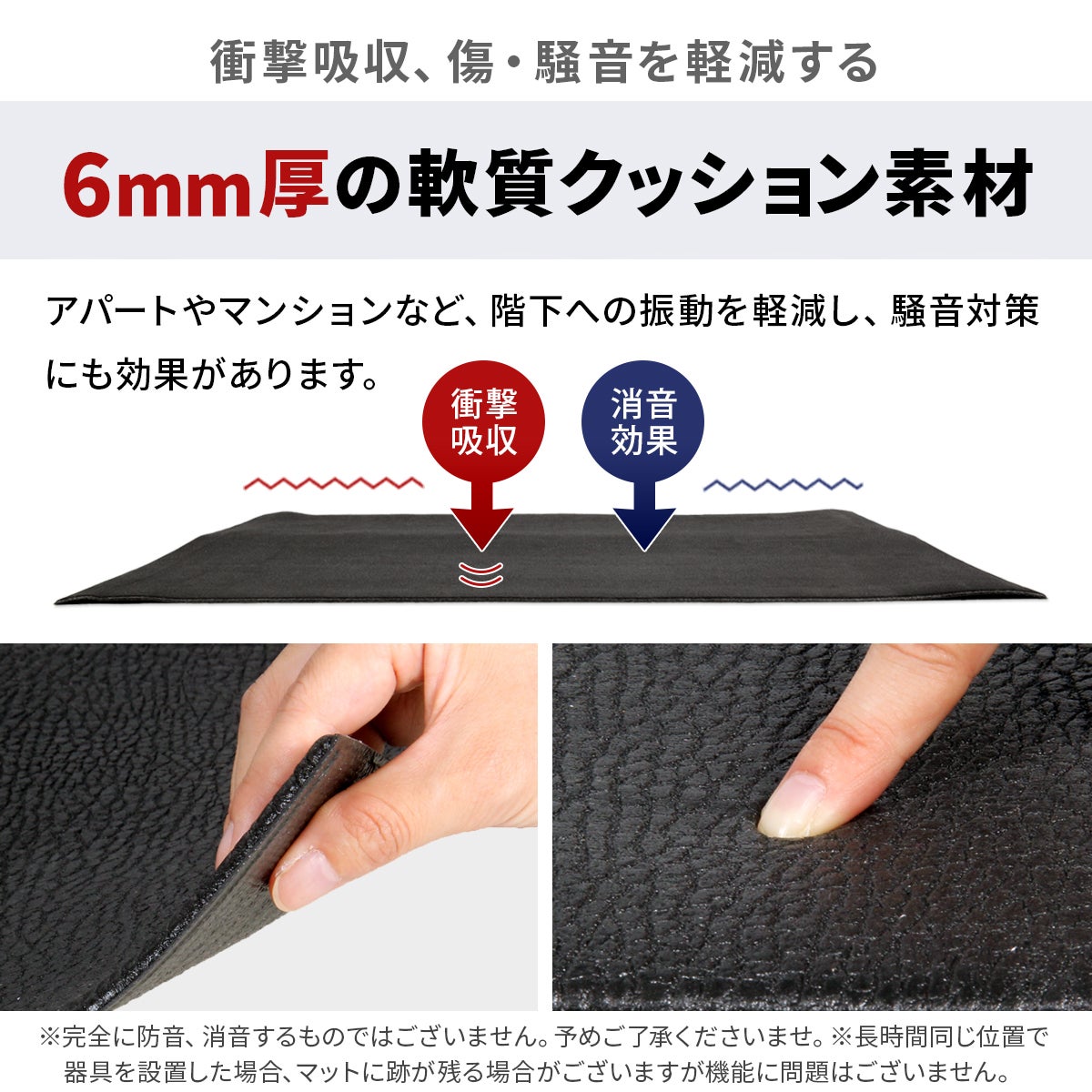 フロアマット 110cm×110cm エクササイズマット ブラック ESMT-110 BK