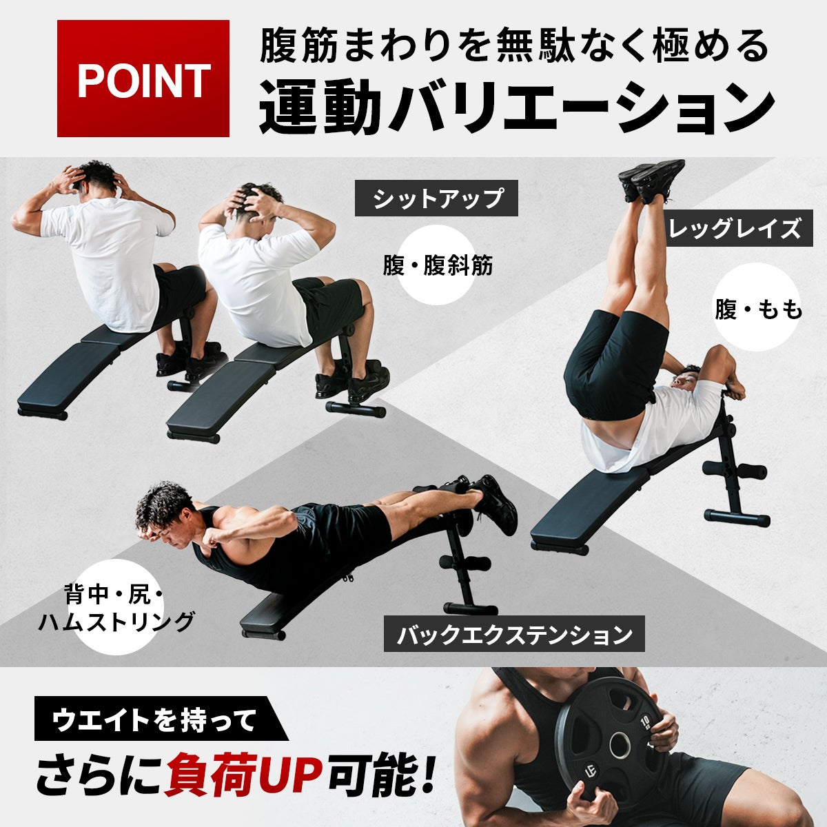 カーブベンチ トレーニングベンチ 折りたたみ 腹筋 背筋 ブラック LE