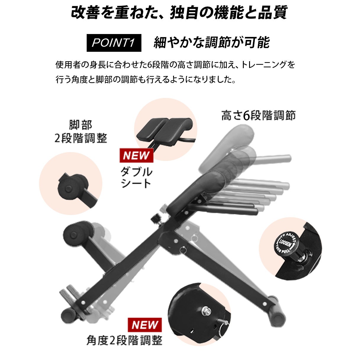 バックエクステンションベンチ 折りたたみ 背筋トレーニング用