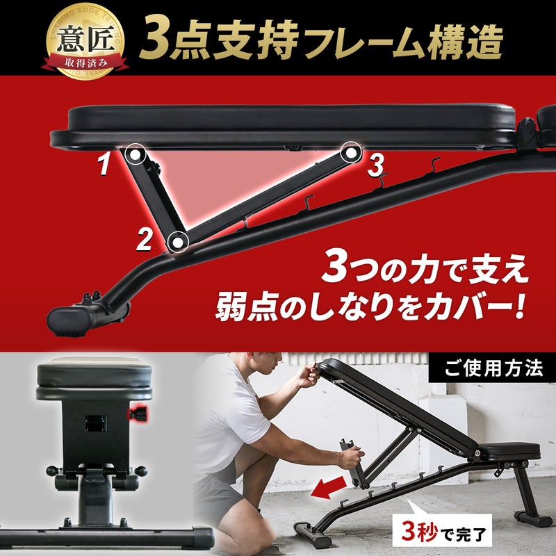 マルチポジションベンチ インクライン デクライン ダンベル 