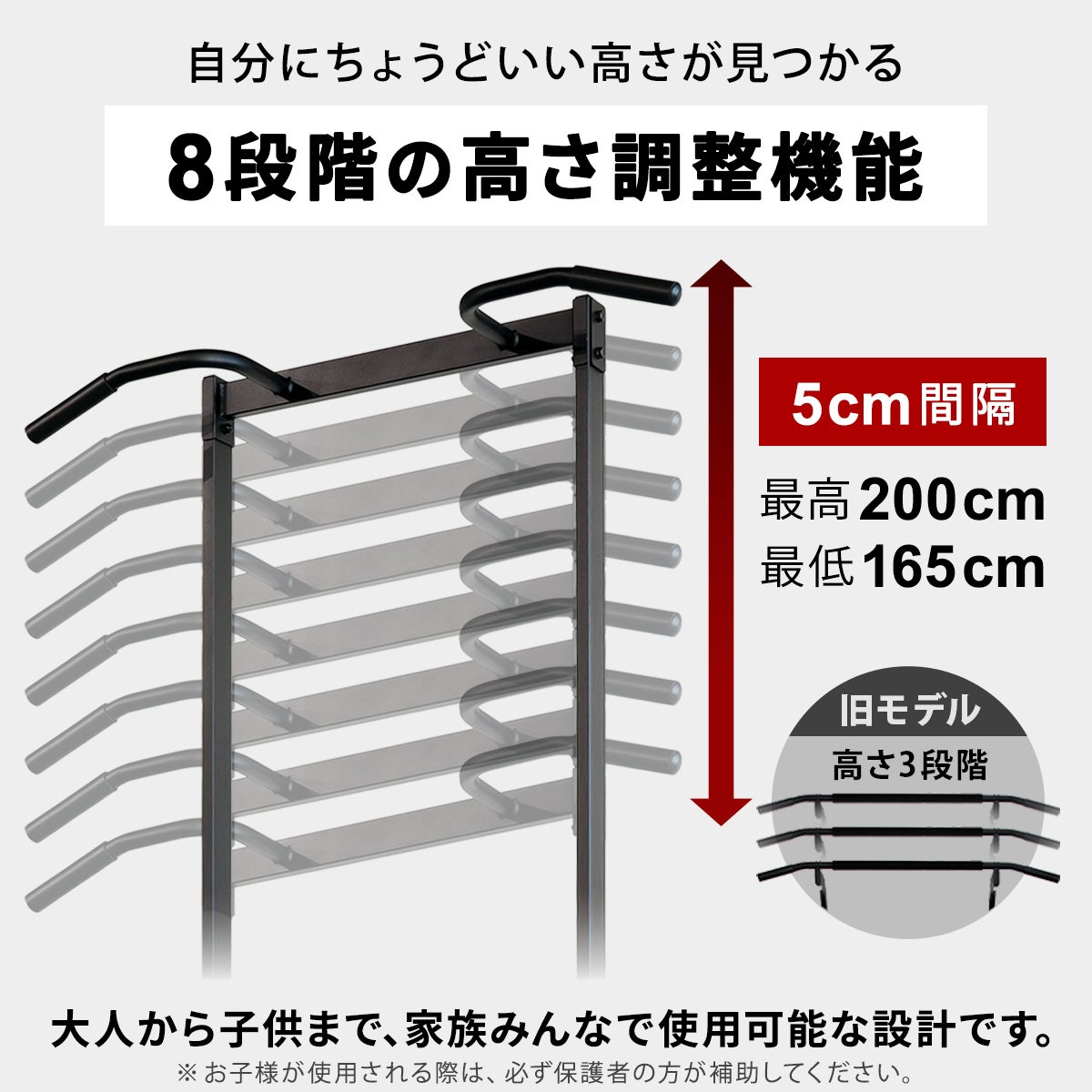 チンニングスタンド 懸垂器具 ブラック LE-CS200 BK | YOCABITO