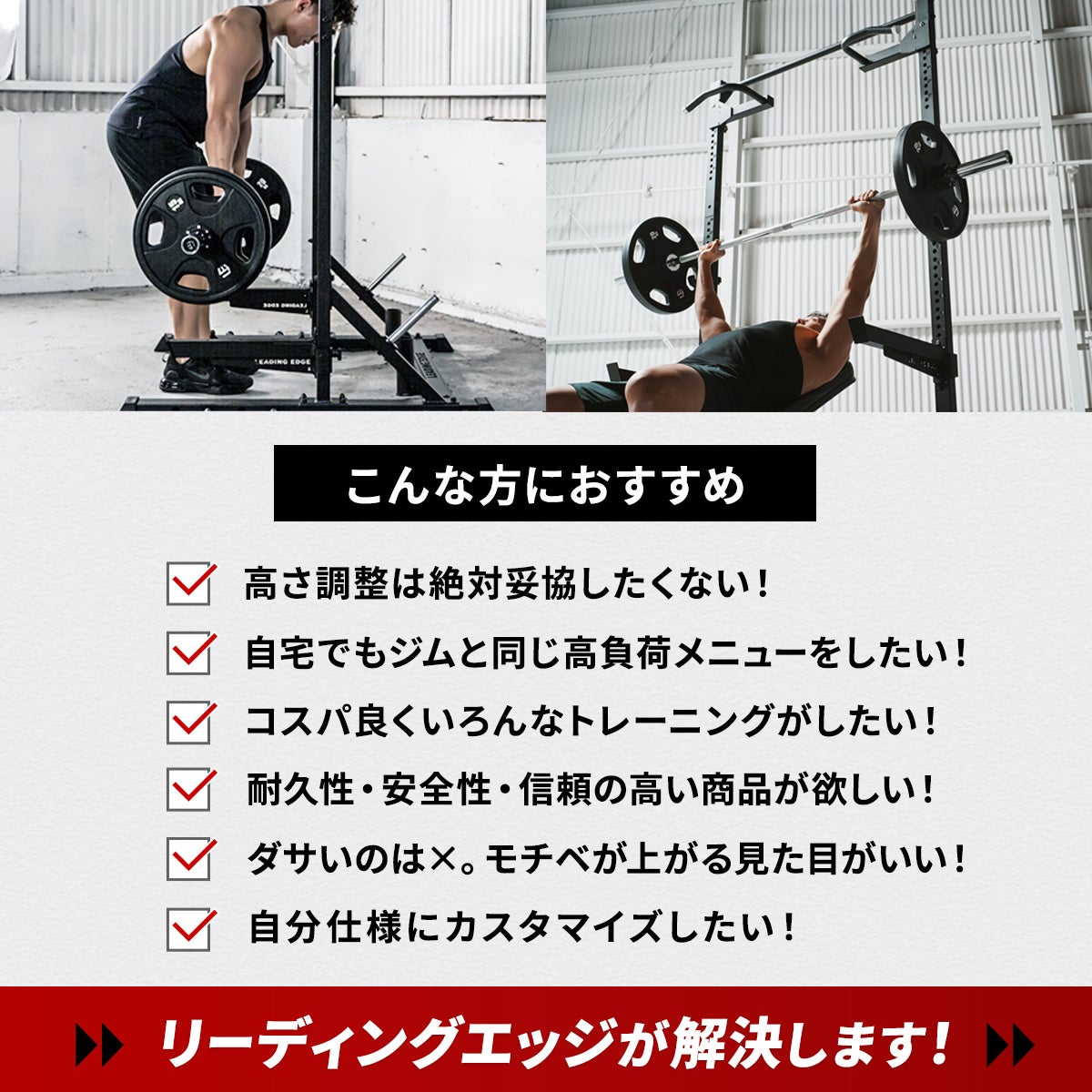 リーディングエッジ ハーフラック 高さ調整可 懸垂マシン LE-HR100V