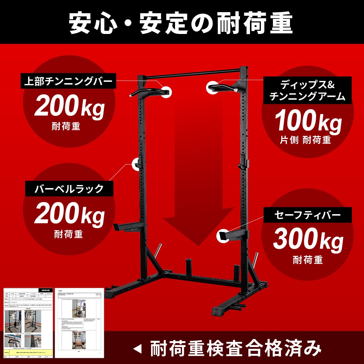 リーディングエッジ ハーフラック 高さ調整可 懸垂マシン LE-HR100V