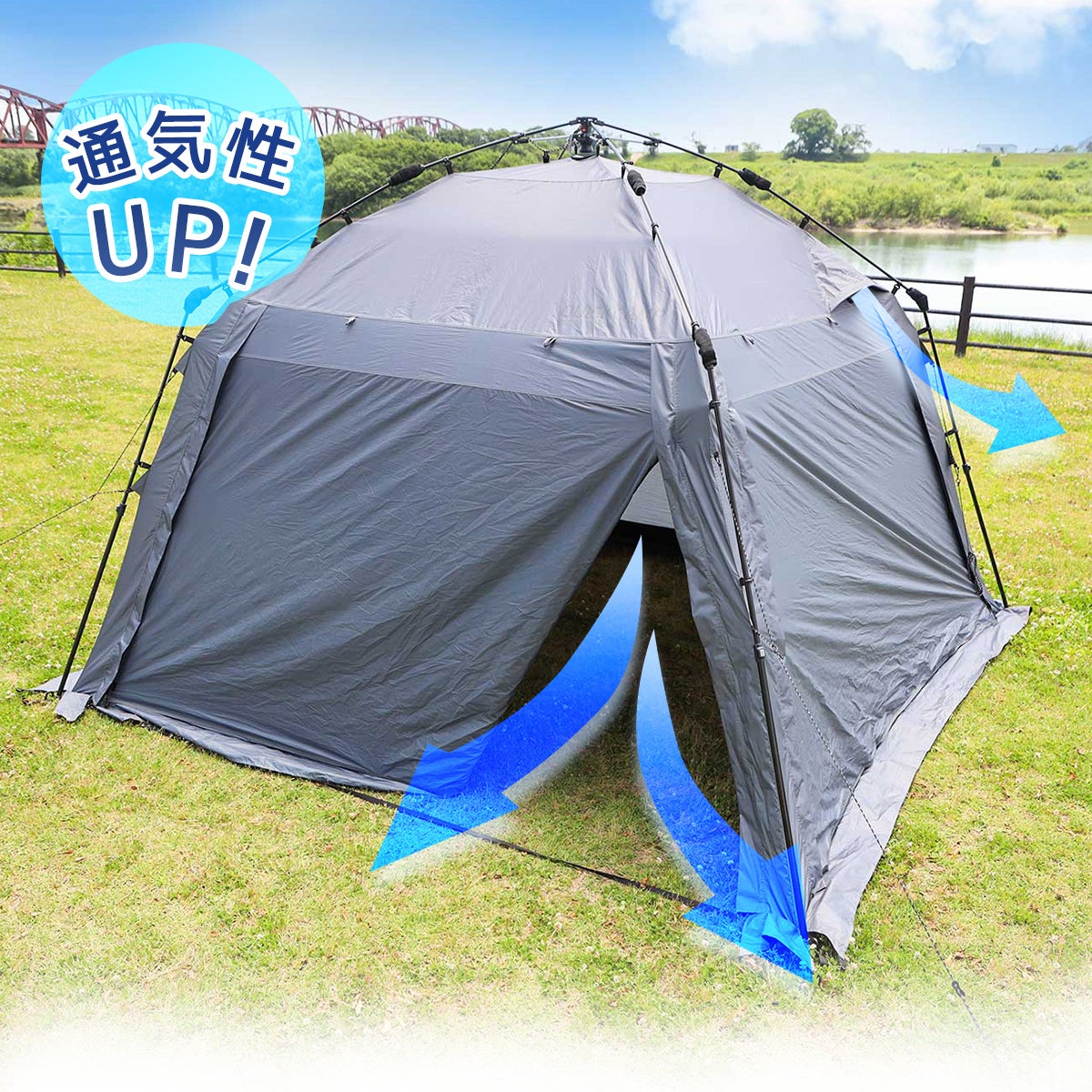 クイックキャンプ スクリーンタープ 3m×3m ワンタッチ 遮熱コーティング