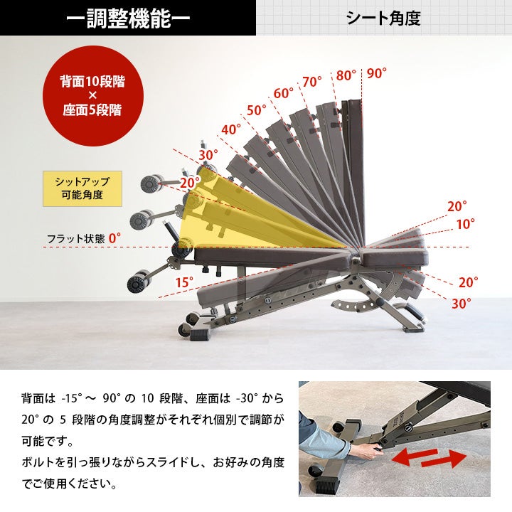 訳あり] アジャスタブルベンチ トレーニングベンチ ブラウン LE-B100R
