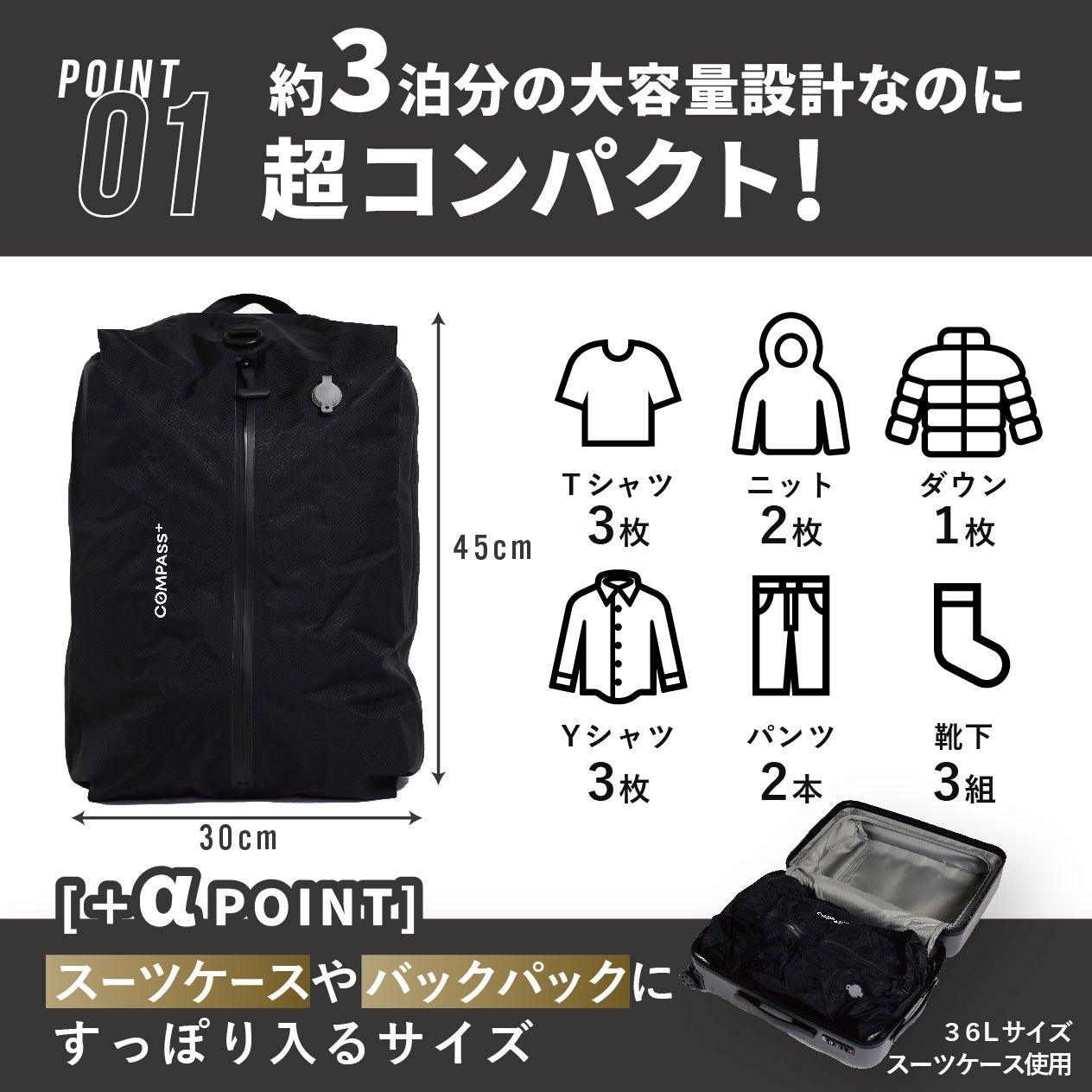 ガーメントダッフルバッグ メンズ ガーメントバッグ CP-GB55
