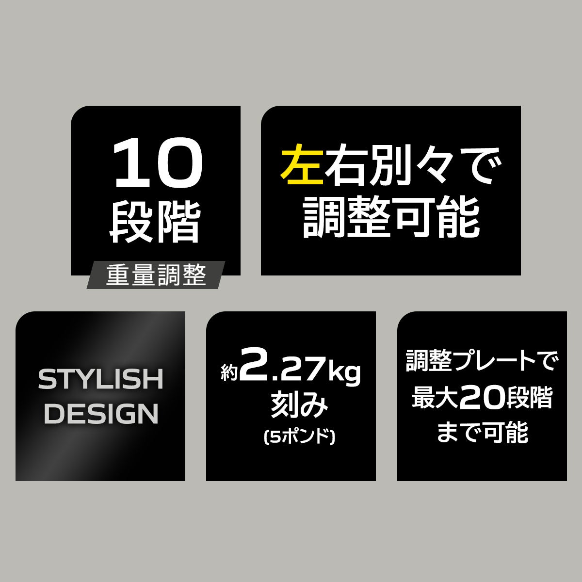 可変式ダンベル 25kg スチールハンドル 2個セット 【4.9kg～25.3kg