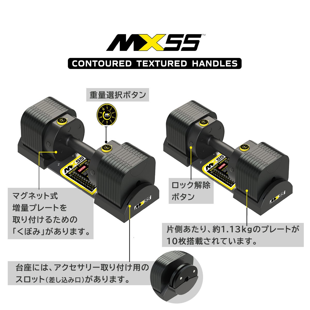 可変式ダンベル 25kg スチールハンドル 2個セット 【4.9kg～25.3kg