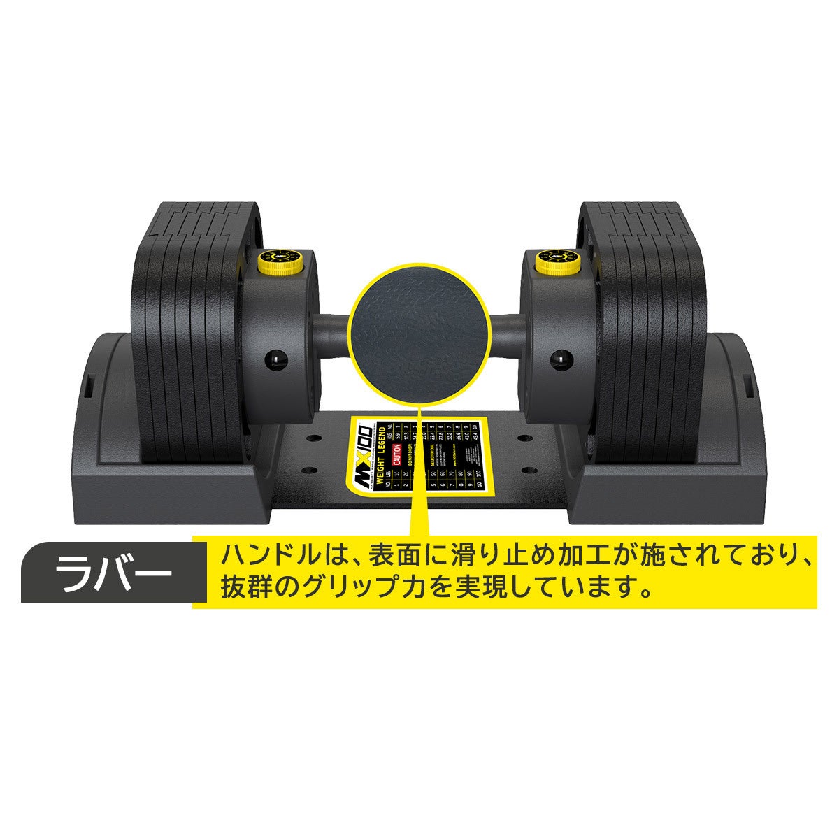 MX EVO ダンベルセット 可変式ダンベル ラバーハンドル 2点セット