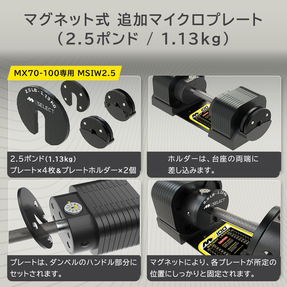 MX EVO ダンベルセット 可変式ダンベル スチールハンドル 2点セット