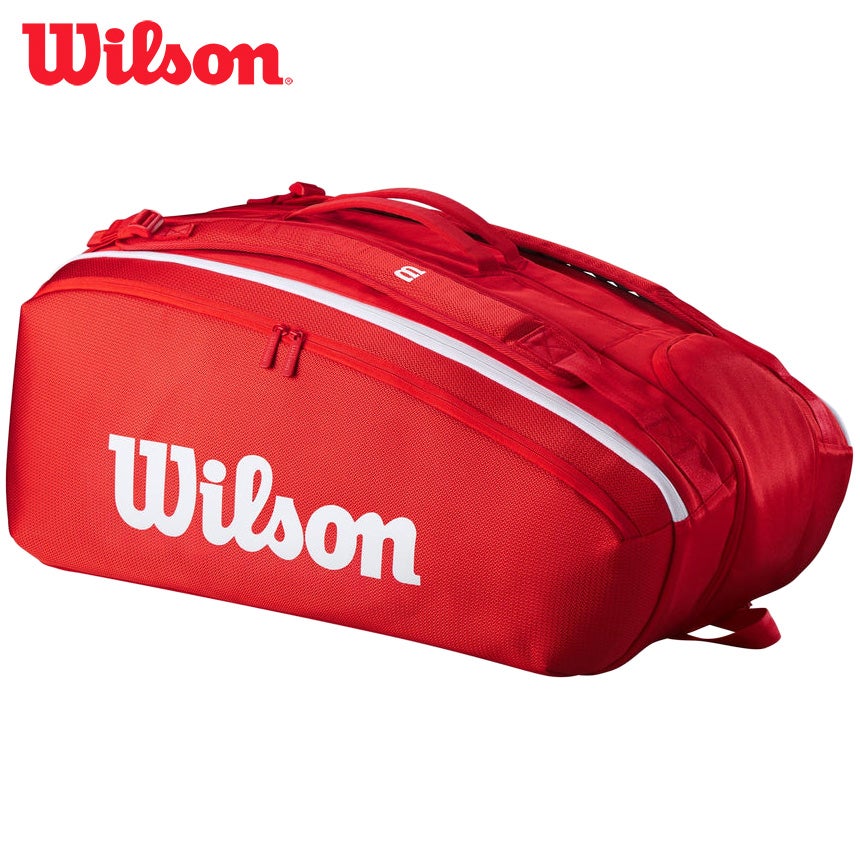 wilson スーパーツアー　トラベルバッグ　ホイール付き　レッド　テニス スーパーツアー ウィルソン レッド 15PK SUPER TOUR WILSON RED 15PK