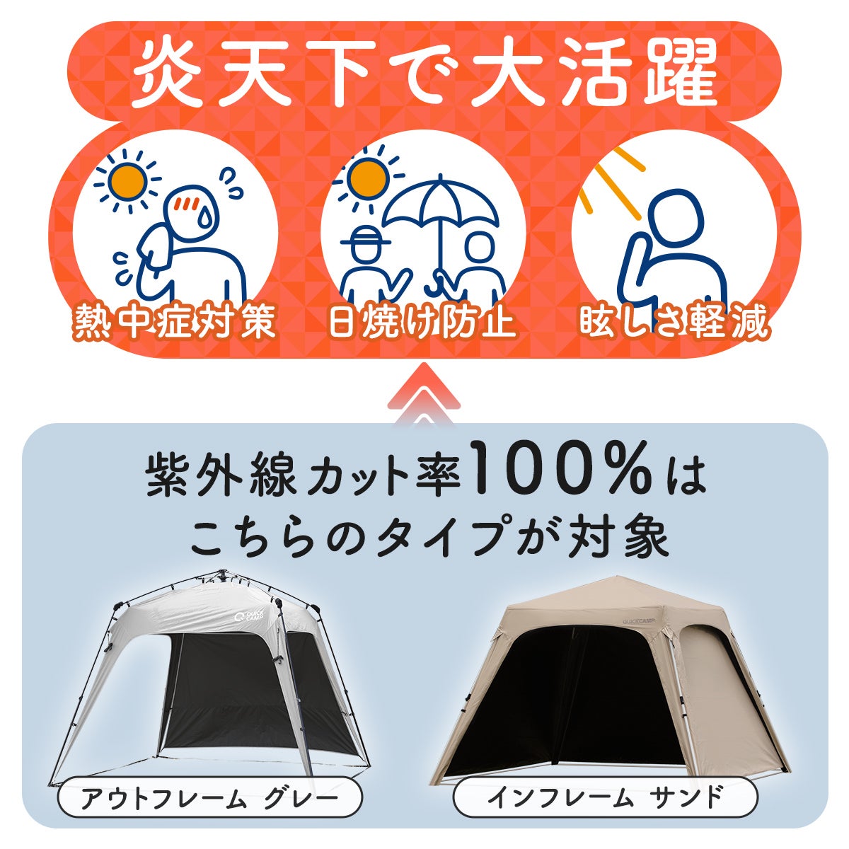 訳あり] ワンタッチタープ 2.5m フラップ付き グレー QC-TP250-T GY