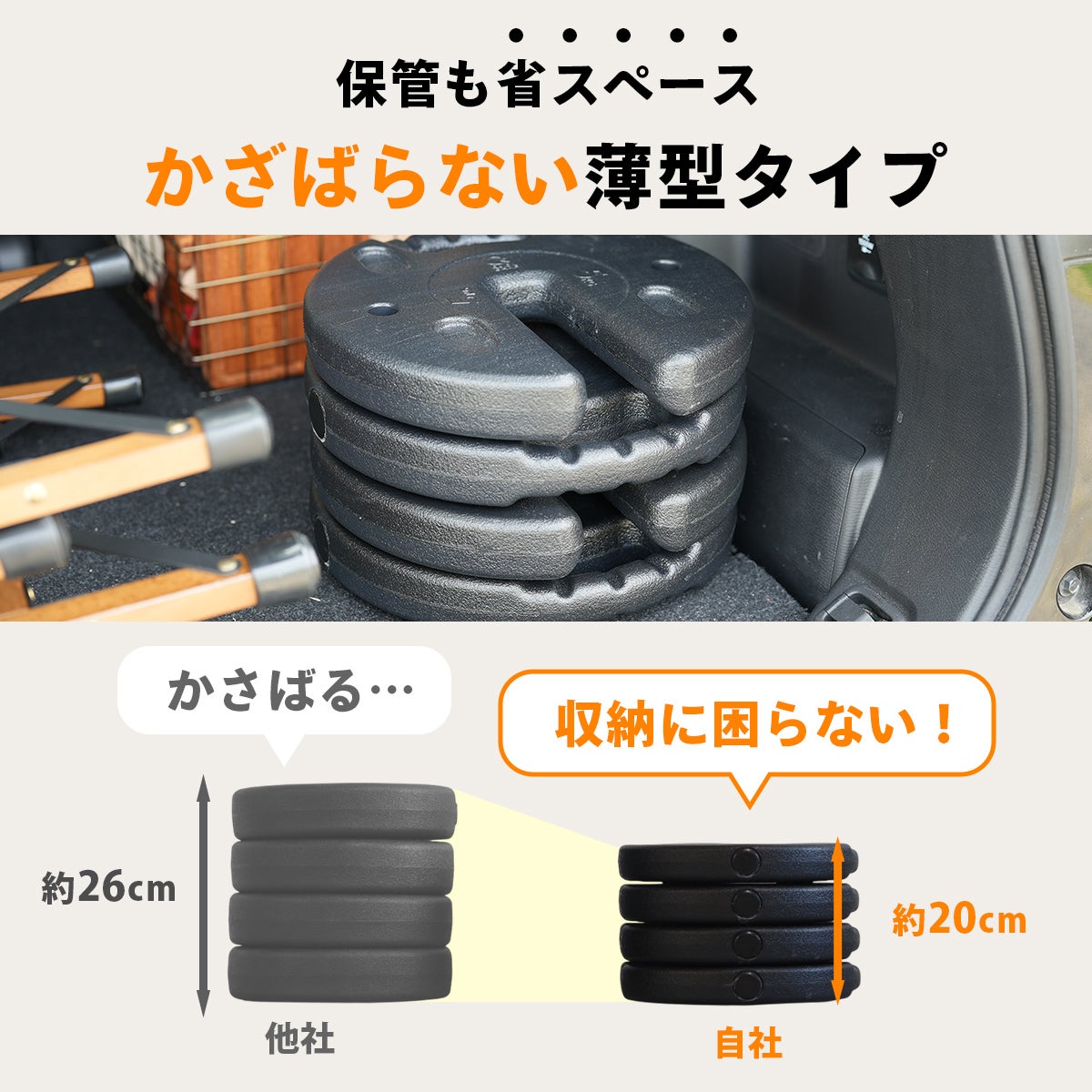 訳あり] マルチウエイト5kg×4枚セット アウトドア ブラック QC-MW5-T